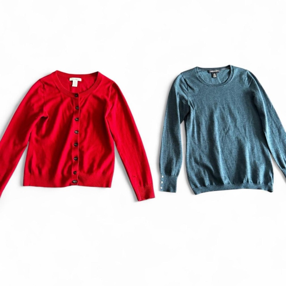 Womens 2 Pack Banana Republic Turquoise & Red Long Sleeve Work Casual Medium
